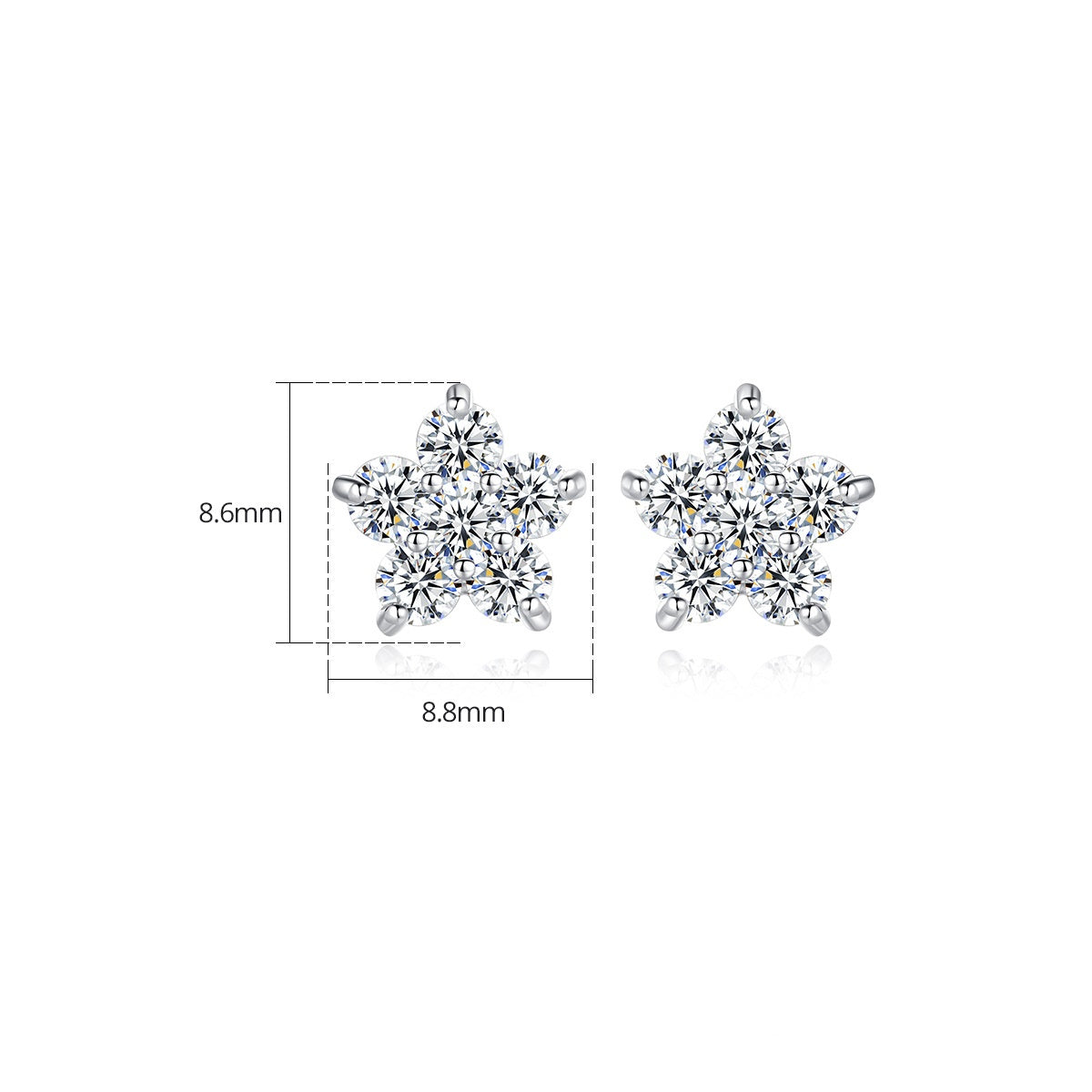 Star-Shape Cubic Zirconia Stud Earrings AAA2276