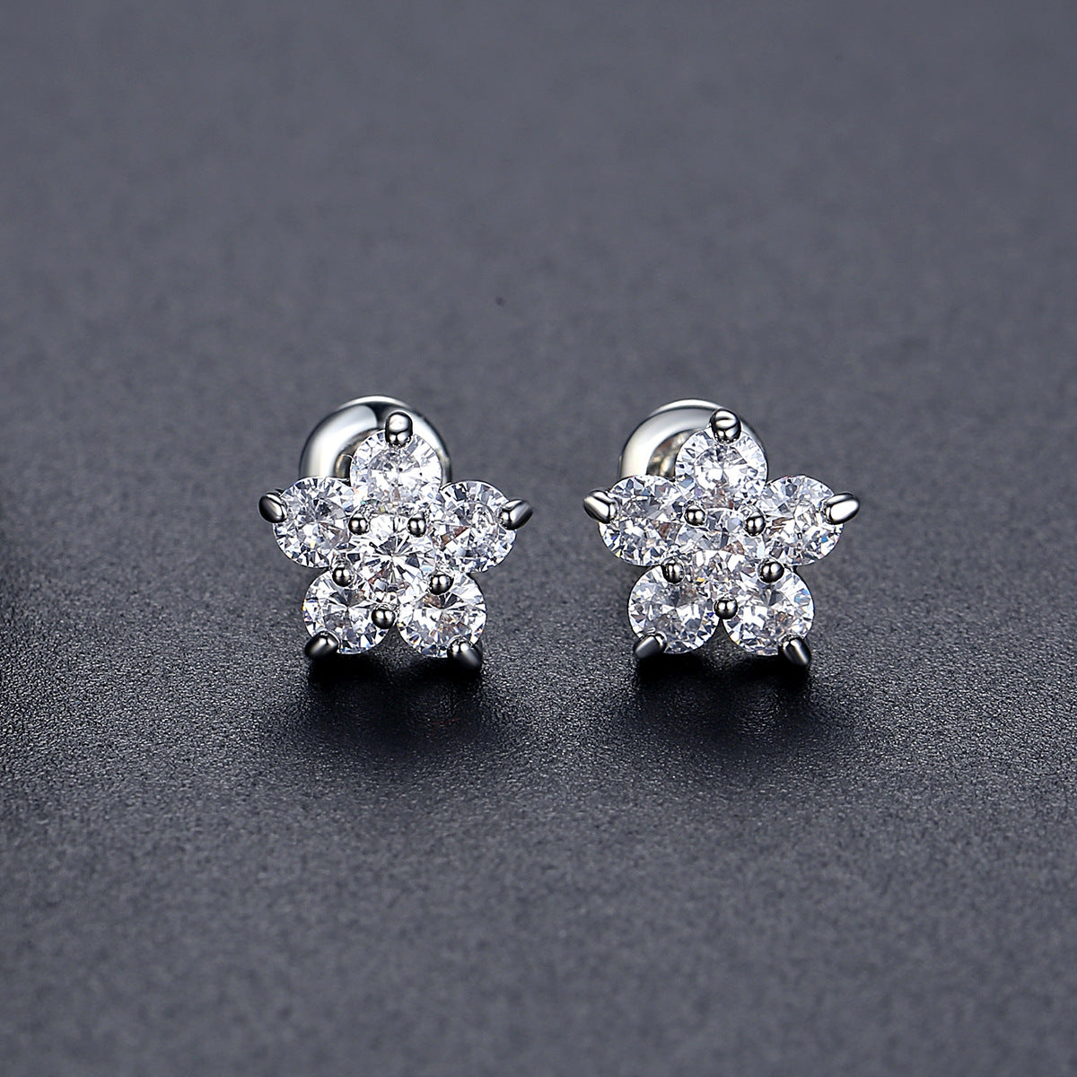 Star-Shape Cubic Zirconia Stud Earrings AAA2276