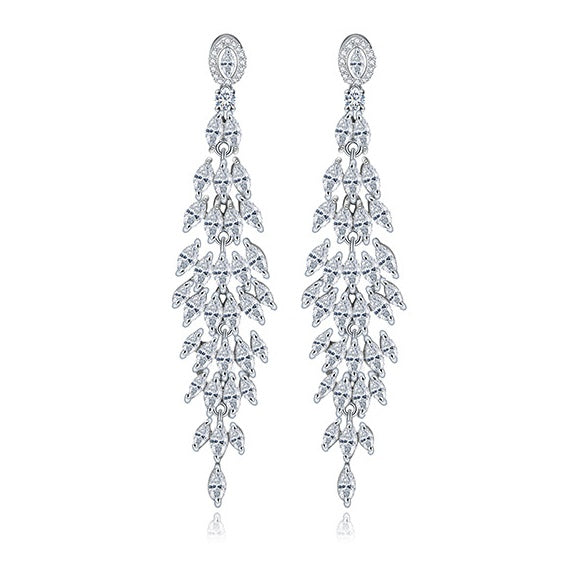 Navette Cubic Zirconia Chandelier Dangle Earrings AAA2278