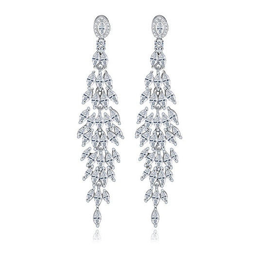 Navette Cubic Zirconia Chandelier Dangle Earrings AAA2278