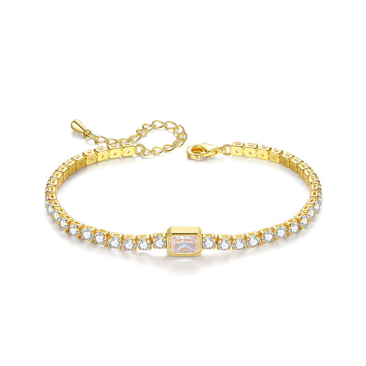 Gold Plated Cubic Zirconia Cupchain Bracelet AAA2280
