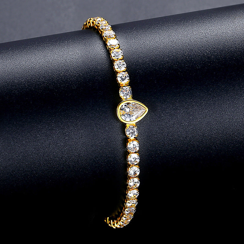 Gold Plated Cubic Zirconia Cupchain Bracelet AAA2280