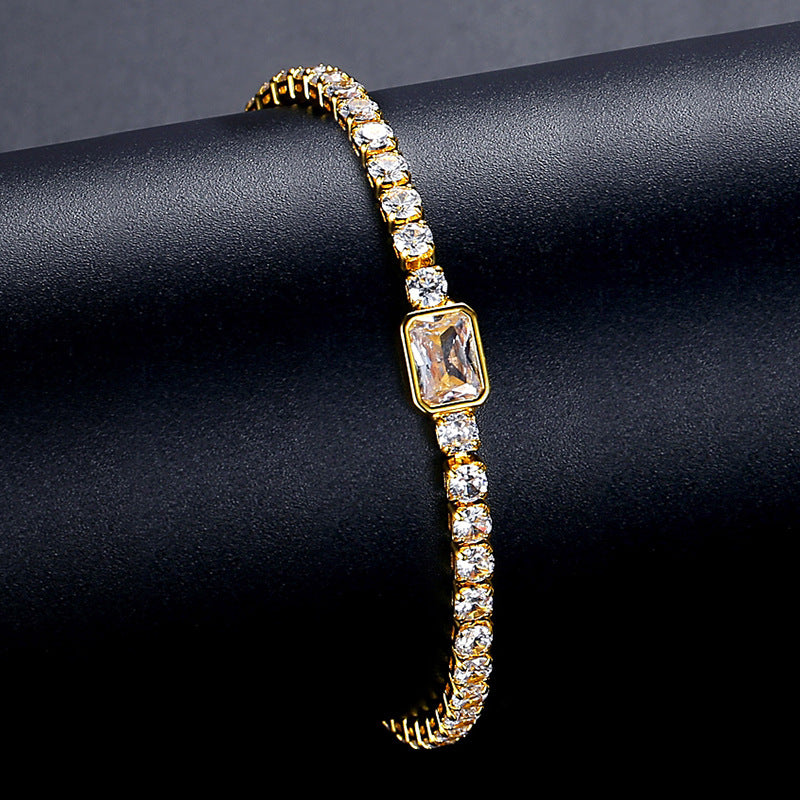 Gold Plated Cubic Zirconia Cupchain Bracelet AAA2280