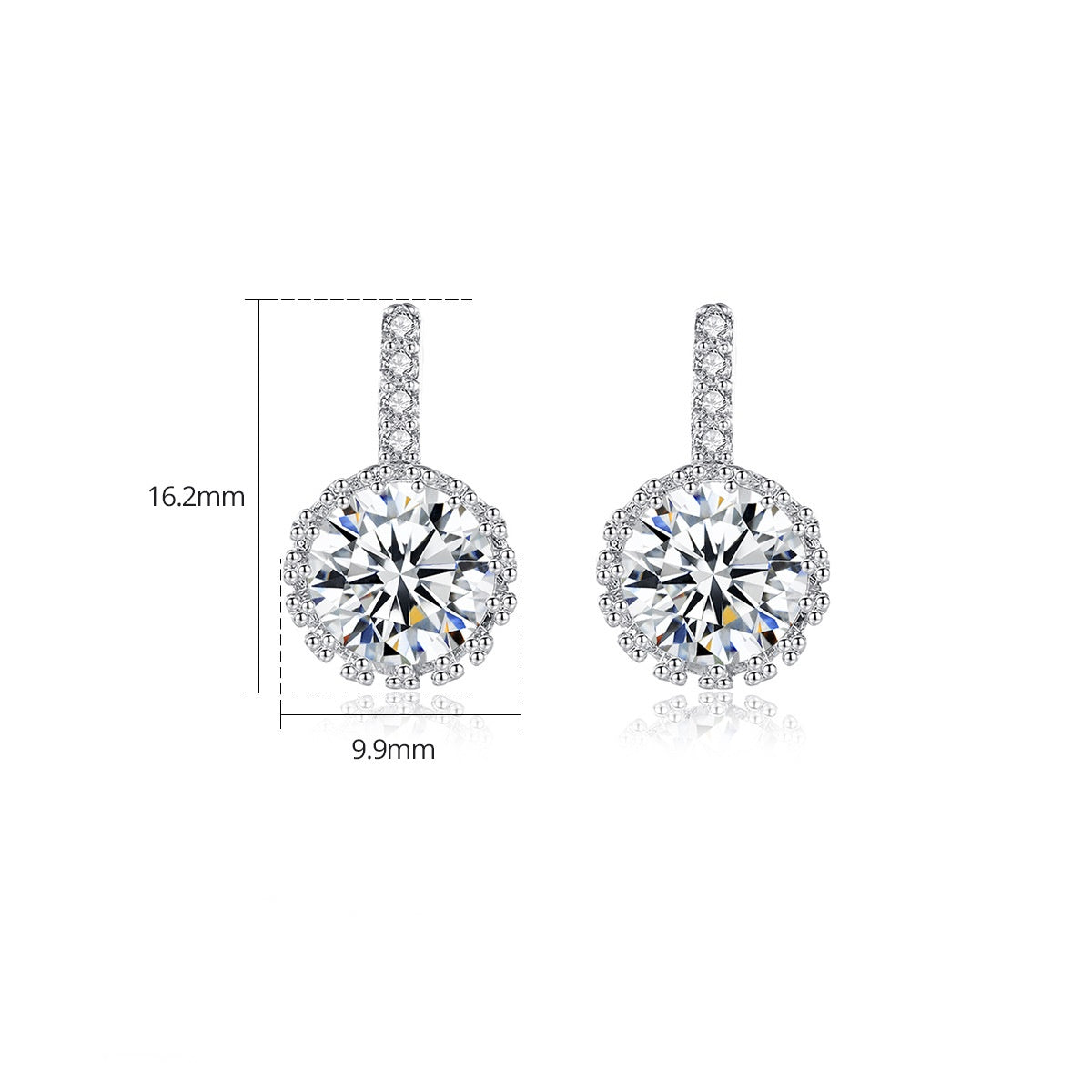 Round Cut Cubic Halo Zirconia Drop Earrings AAA2306