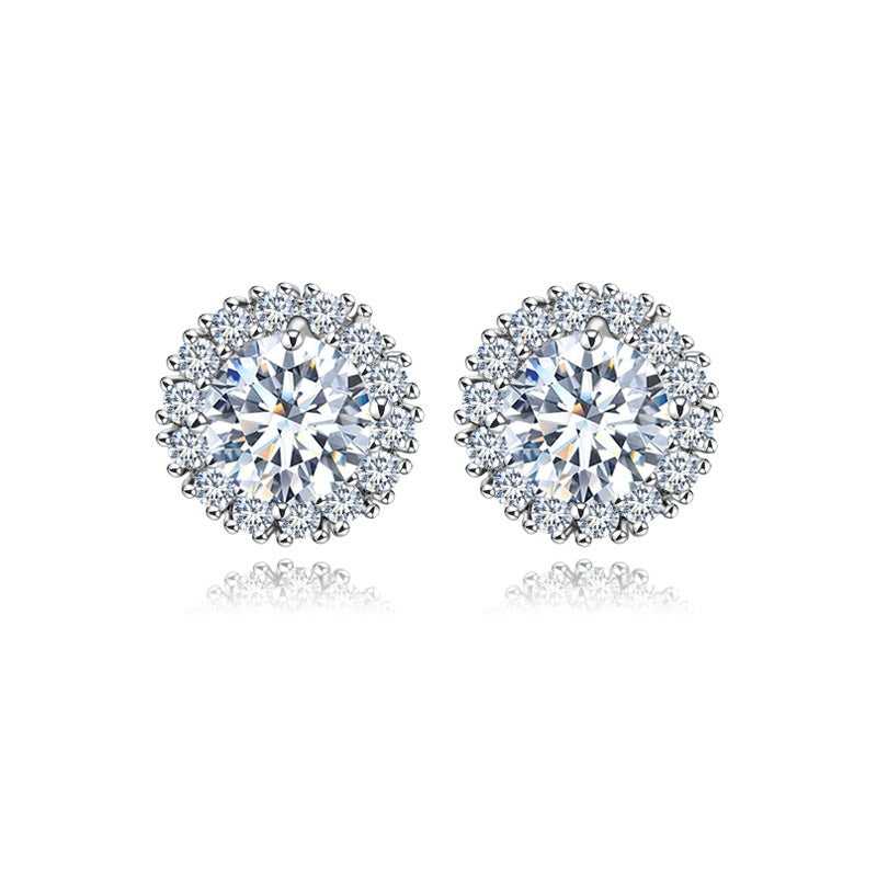 Round Cut Cubic Zirconia Stud Earrings AAA2335
