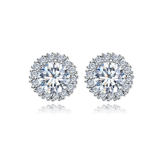 Round Cut Cubic Zirconia Stud Earrings AAA2335