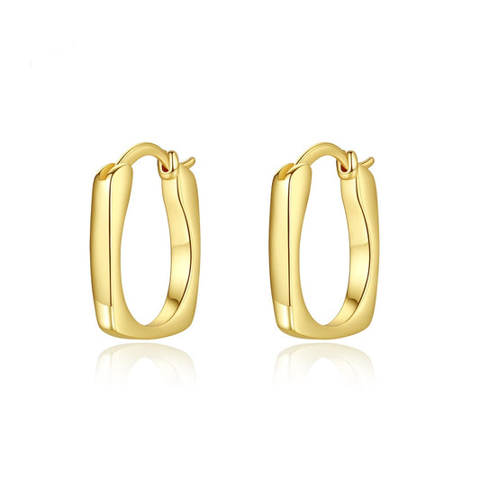 Gold Plated Chunky U-shaped Huggie Hoop Earrings AAA2417
