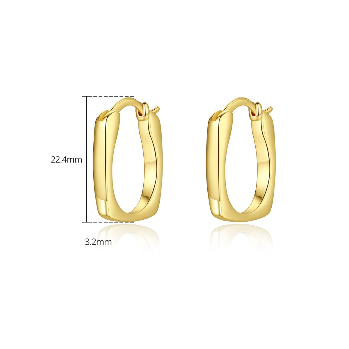 Gold Plated Chunky U-shaped Huggie Hoop Earrings AAA2417