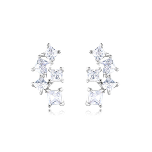 White Gold Plated Cubic Zirconia Stud Earrings AAA2426