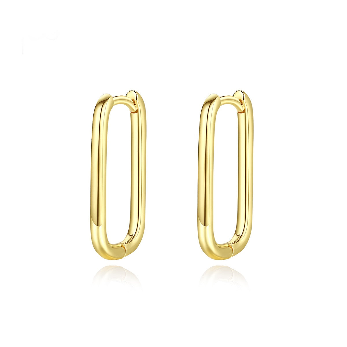 Gold Plated Long U Shape Hoop Earrings AAA2439