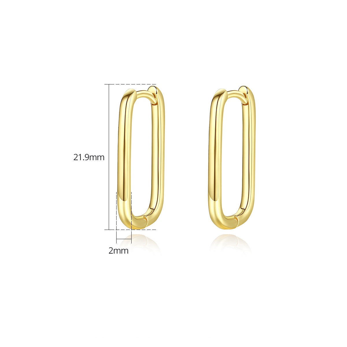 Gold Plated Long U Shape Hoop Earrings AAA2439