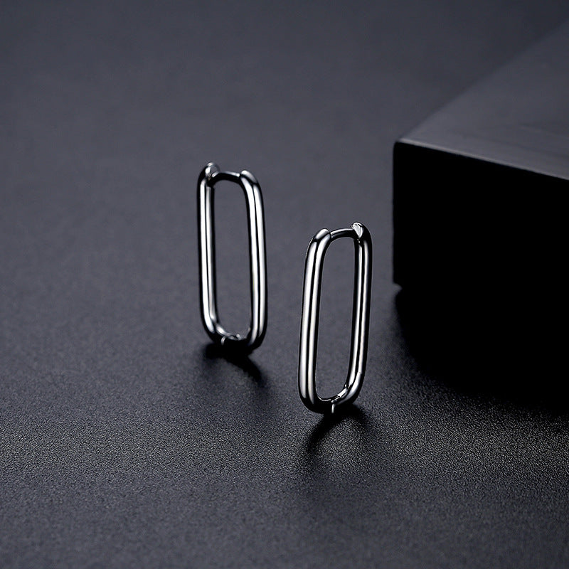 Gold Plated Long U Shape Hoop Earrings AAA2439