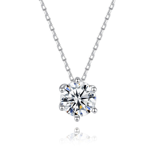 Round Six-Claw Cubic Zirconia Chain Necklace AAA2449