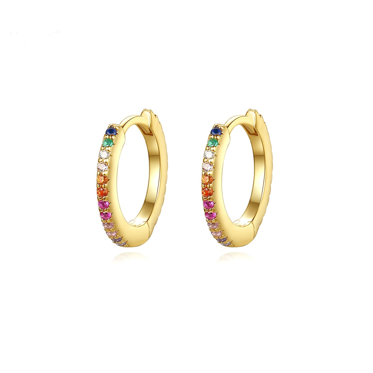 Mixed Color Cubic Zirconia Hoop Earrings AAA2456