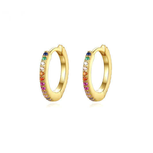 Mixed Color Cubic Zirconia Hoop Earrings AAA2456