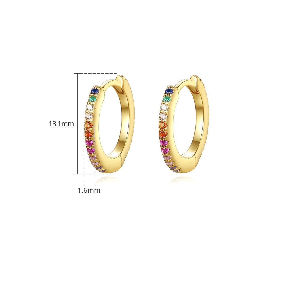 Mixed Color Cubic Zirconia Hoop Earrings AAA2456