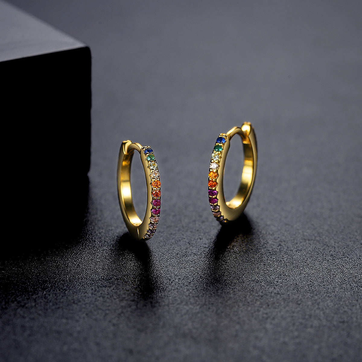 Mixed Color Cubic Zirconia Hoop Earrings AAA2456