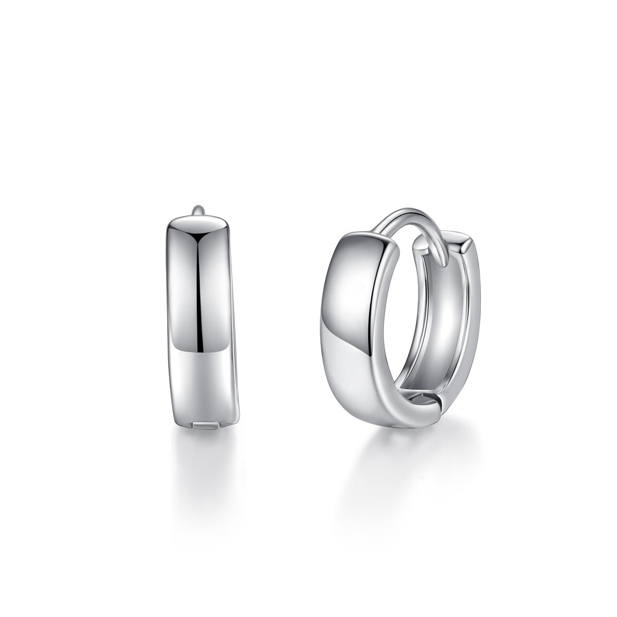 White Gold Plated Huggie Hoop Earrings AAA2493