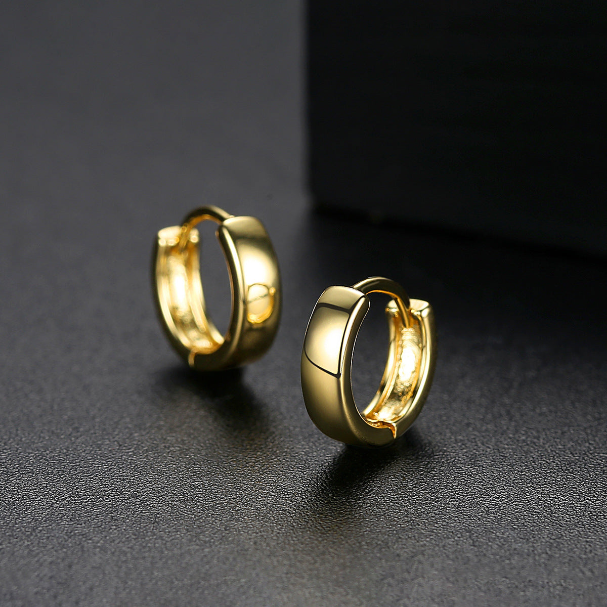 White Gold Plated Huggie Hoop Earrings AAA2493