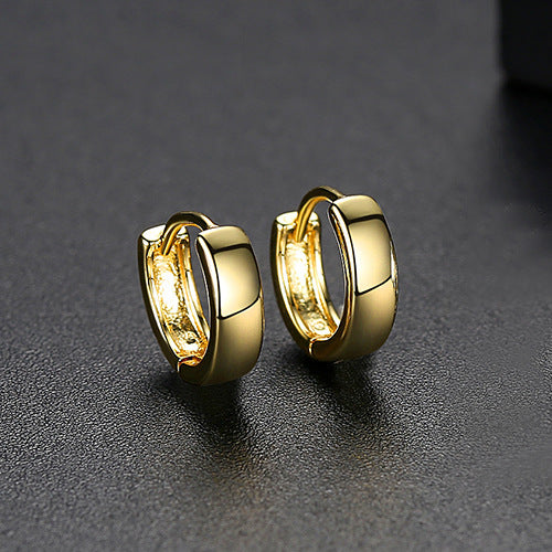 White Gold Plated Huggie Hoop Earrings AAA2493