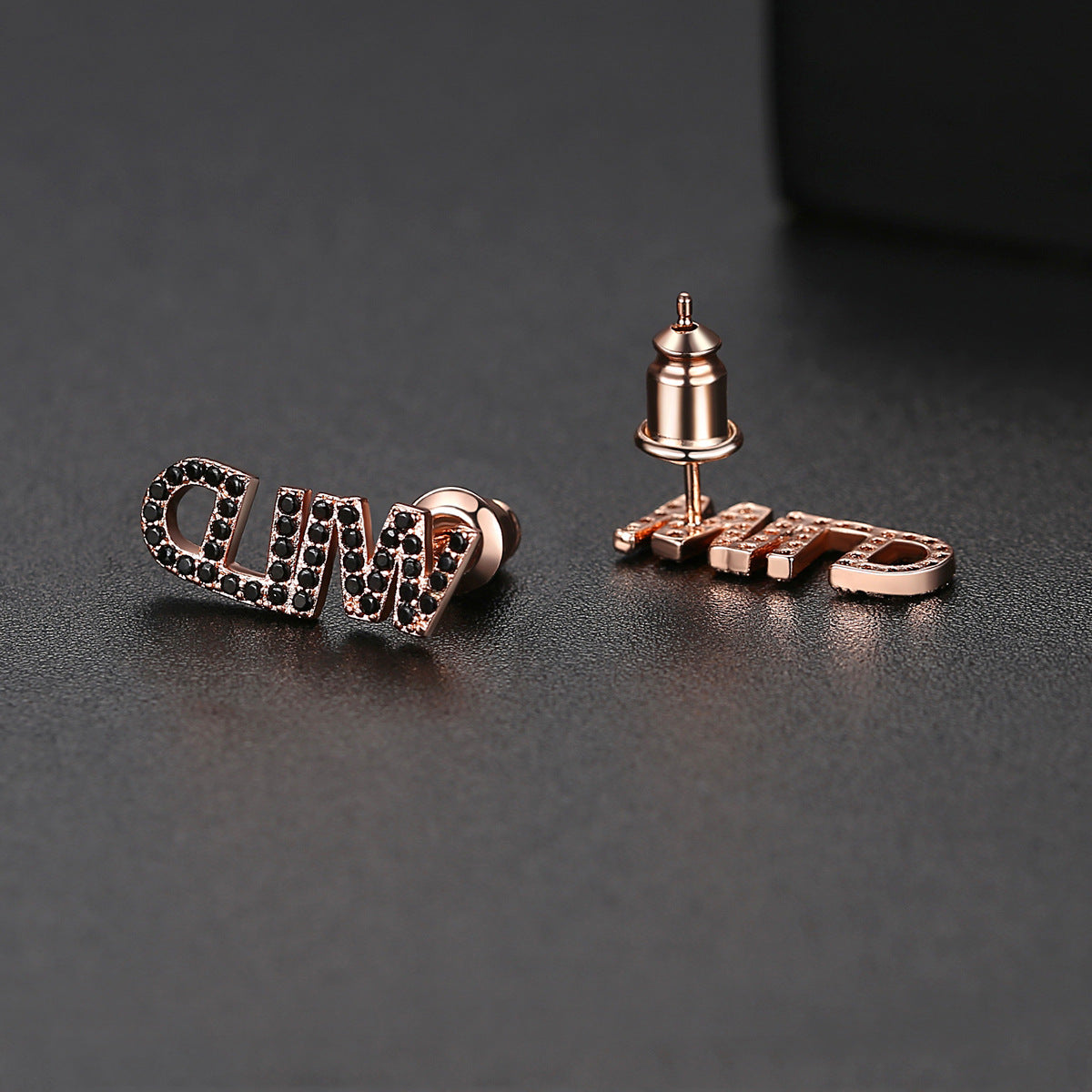 Rose Gold Plated Wild Pink Cubic Zirconia Earrings AAA2494