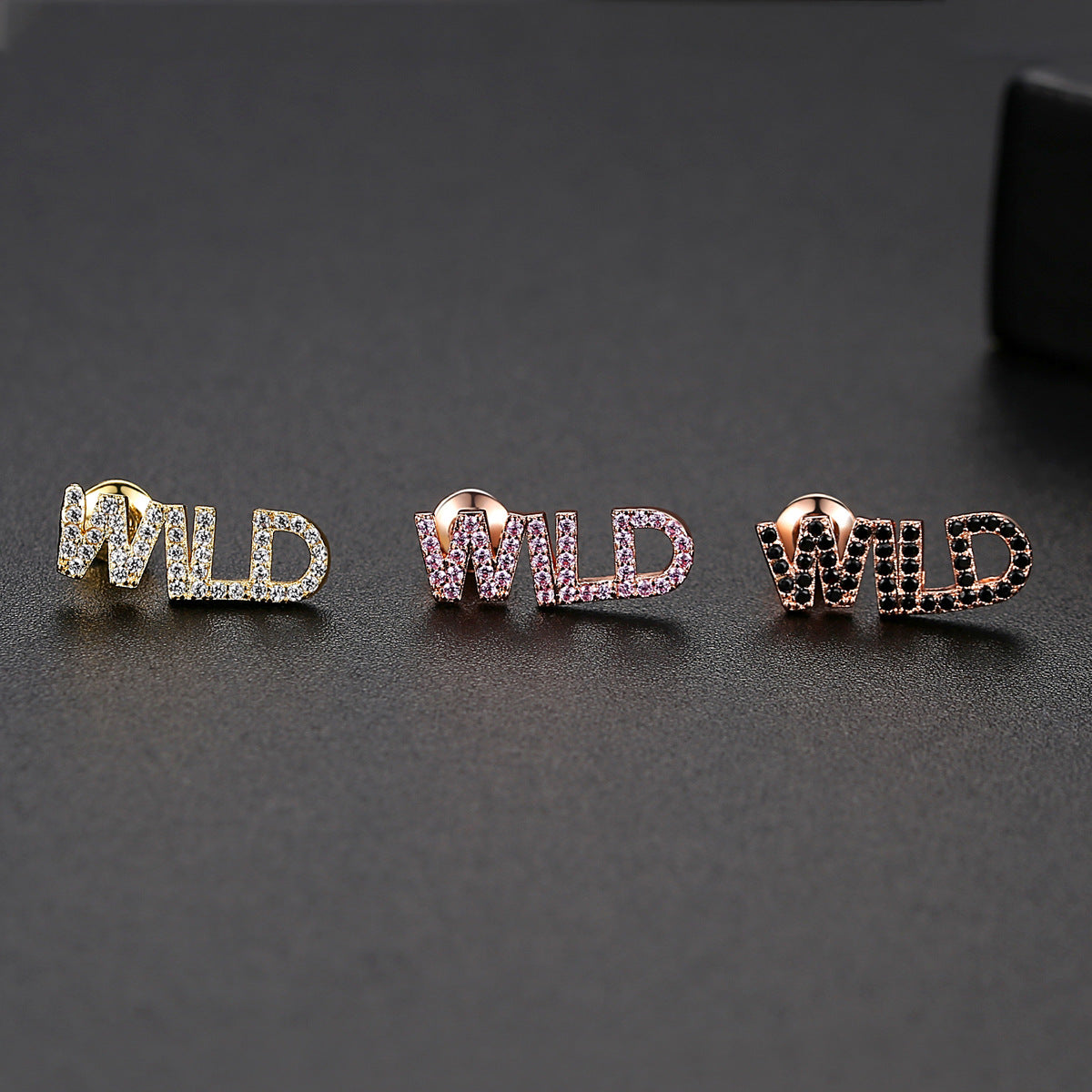 Rose Gold Plated Wild Pink Cubic Zirconia Earrings AAA2494