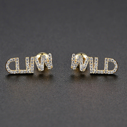 Rose Gold Plated Wild Pink Cubic Zirconia Earrings AAA2494