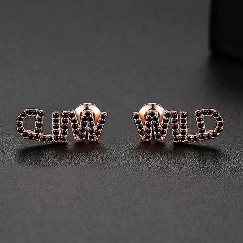 Rose Gold Plated Wild Pink Cubic Zirconia Earrings AAA2494
