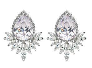 Red Teardrop Cubic Zirconia Stud Earrings AAA2499