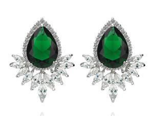 Red Teardrop Cubic Zirconia Stud Earrings AAA2499