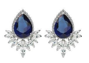Red Teardrop Cubic Zirconia Stud Earrings AAA2499