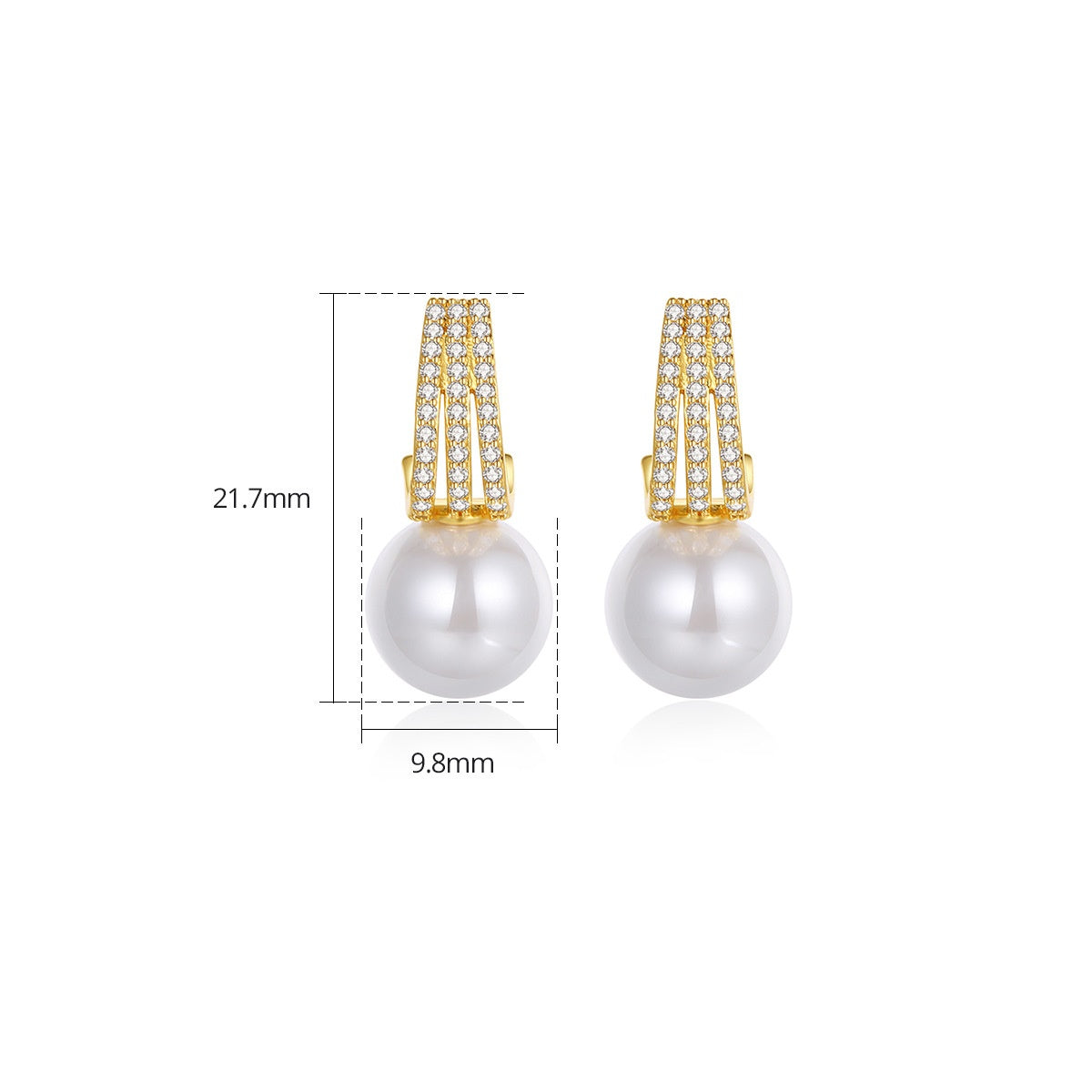 Retro Faux Pearl Cubic Zirconia Dangle Earrings AAA2539