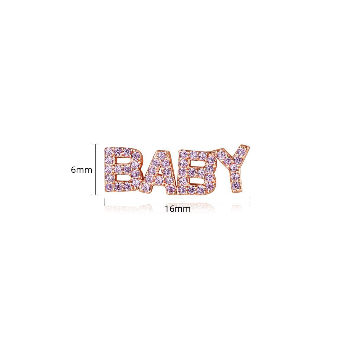 Rose Gold Plated Pink Cubic Zirconia Baby Stud Earrings AAA2543