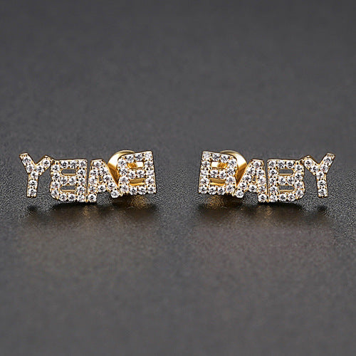 Rose Gold Plated Pink Cubic Zirconia Baby Stud Earrings AAA2543