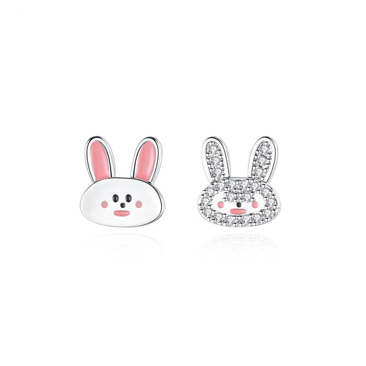 Cute Rabbit Cubic Zirconia Stud Earrings AAA2548