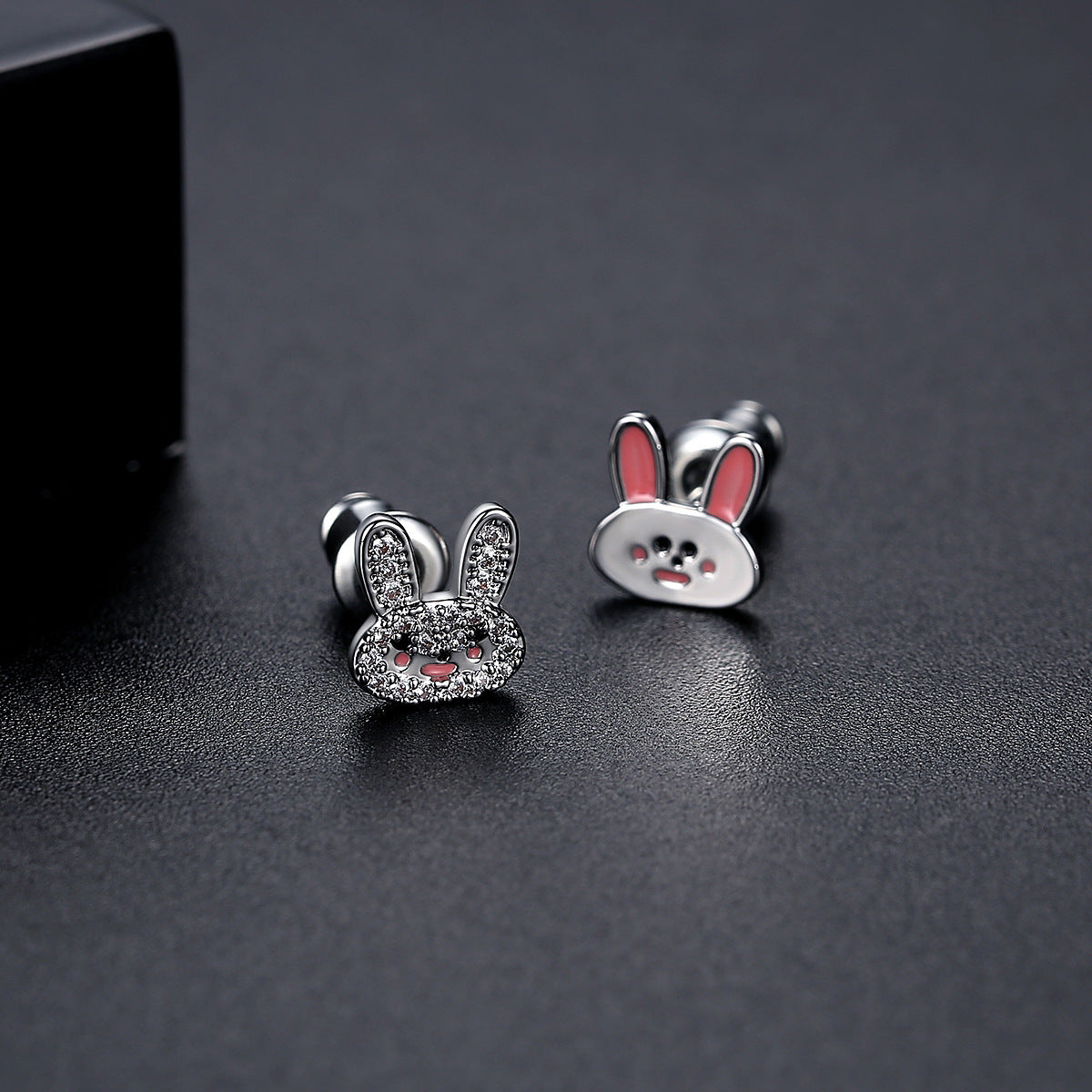 Cute Rabbit Cubic Zirconia Stud Earrings AAA2548