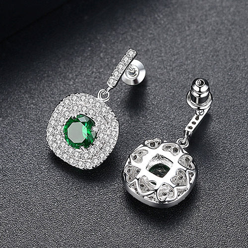 White Gold Plated Cubic Zirconia Drop Dangle Earrings AAA359