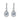 White Gold Plated Pear Shape Cubic Zirconia Drop Earrings AAA391