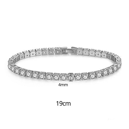 Gold Plated Cubic Zirconia Cup Chain Tennis Bracelet AAA636