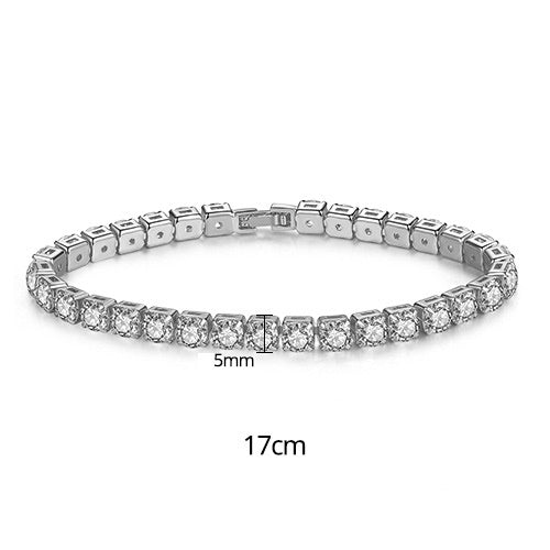 Gold Plated Cubic Zirconia Cup Chain Tennis Bracelet AAA636