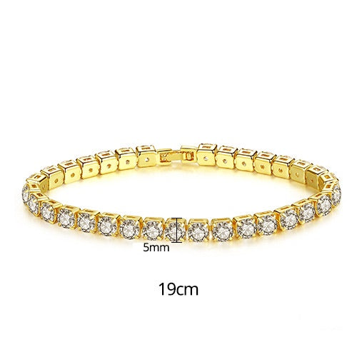 Gold Plated Cubic Zirconia Cup Chain Tennis Bracelet AAA636