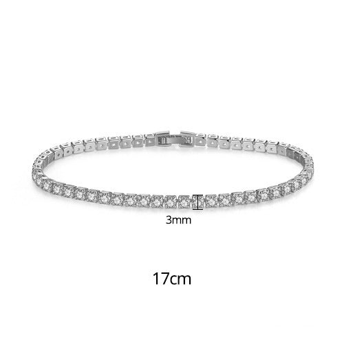 Gold Plated Cubic Zirconia Cup Chain Tennis Bracelet AAA636