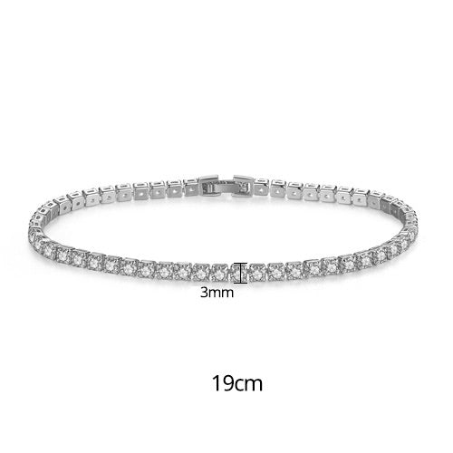 Gold Plated Cubic Zirconia Cup Chain Tennis Bracelet AAA636