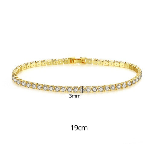 Gold Plated Cubic Zirconia Cup Chain Tennis Bracelet AAA636
