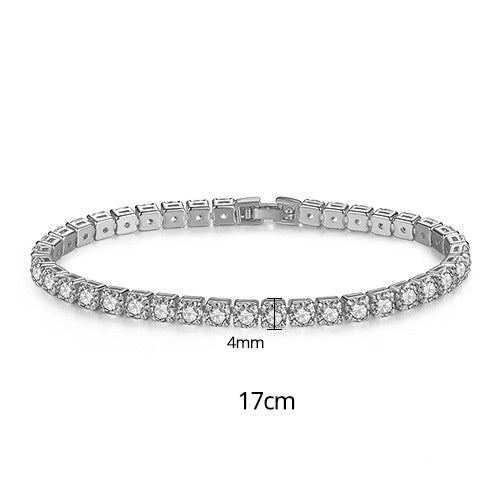 Gold Plated Cubic Zirconia Cup Chain Tennis Bracelet AAA636