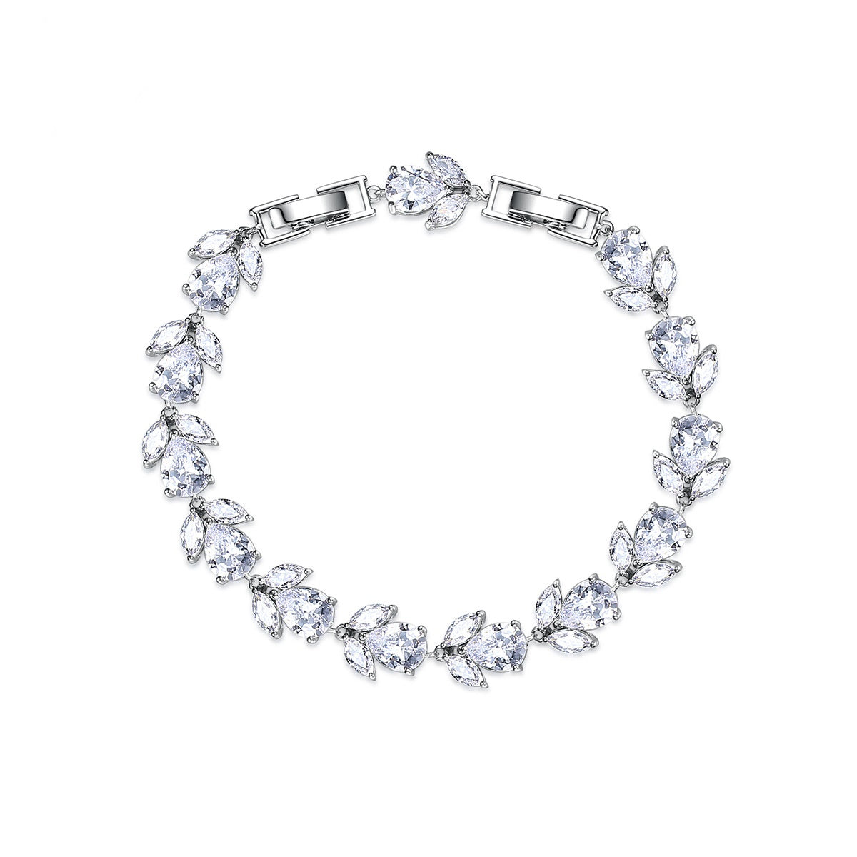 Luxury Pear & Marquise Cubic Zirconia Floral Bracelet AAA668