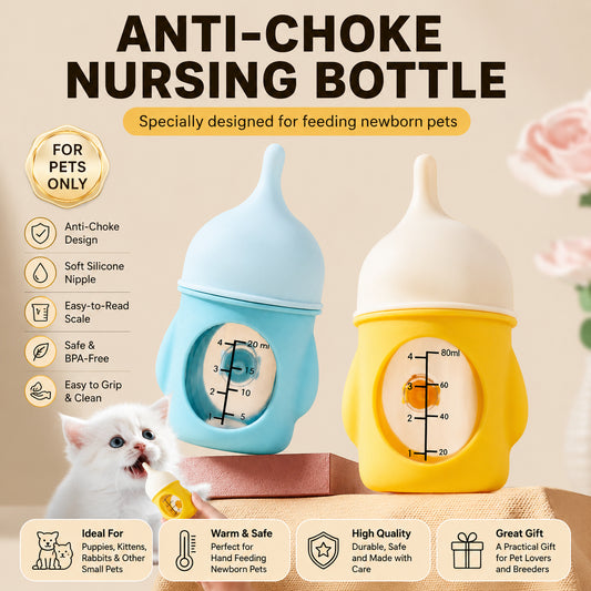 5 Pack Anti-Choke Pet Feeding Bottles for Puppies & Kittens
