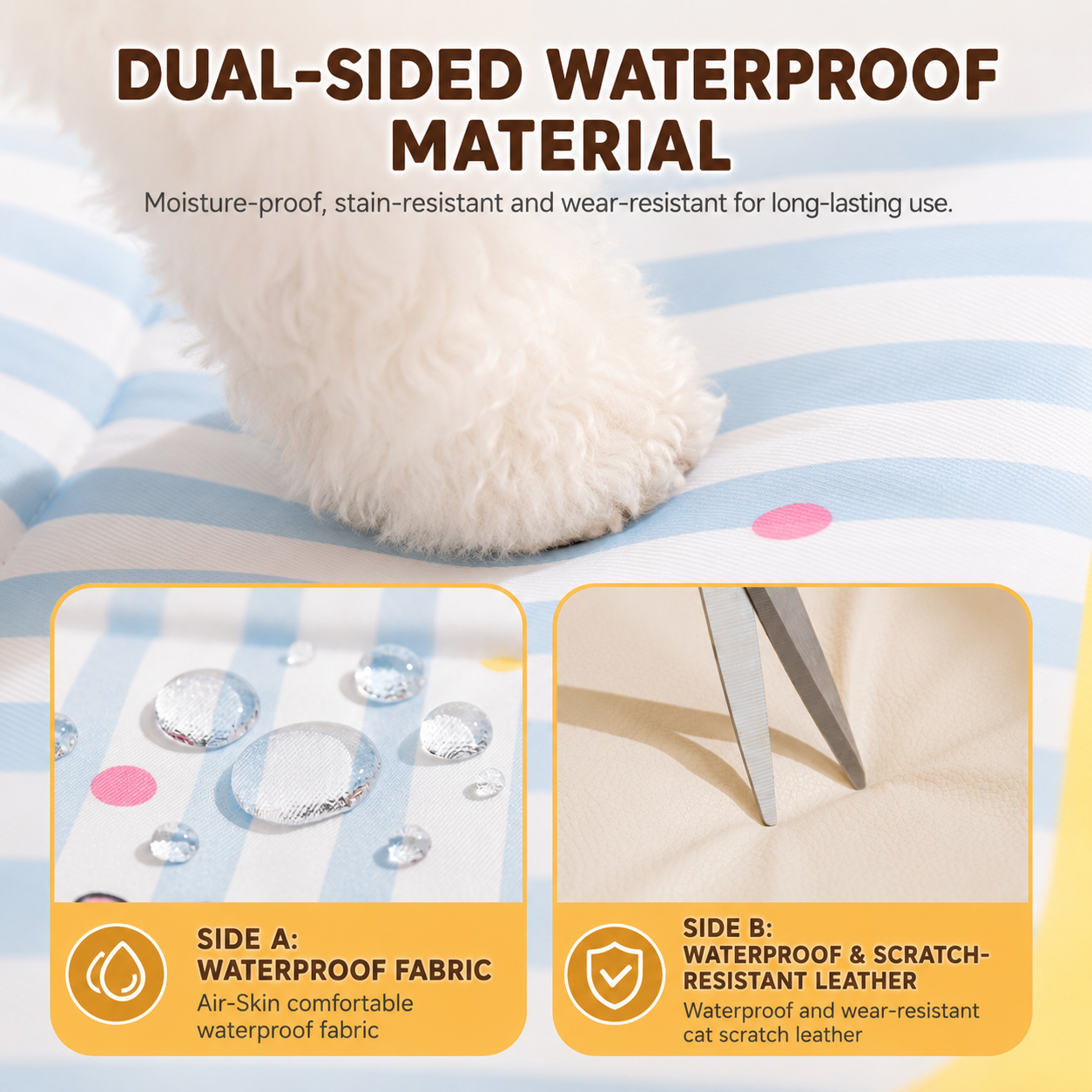 Foldable Waterproof Pet Cooling Mat with Neck Support Pillow | Portable Dog & Cat Sleeping Pad