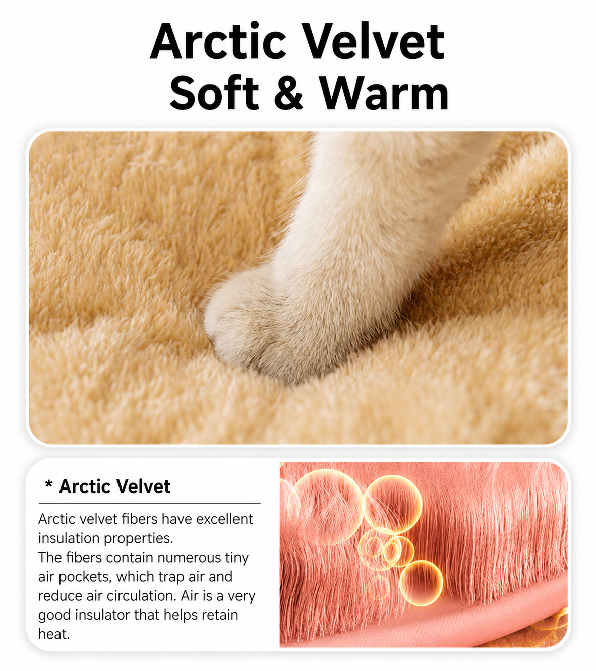 Luxury Plush Cat House Bed – Soft Warm Pet Cave with Roof Design