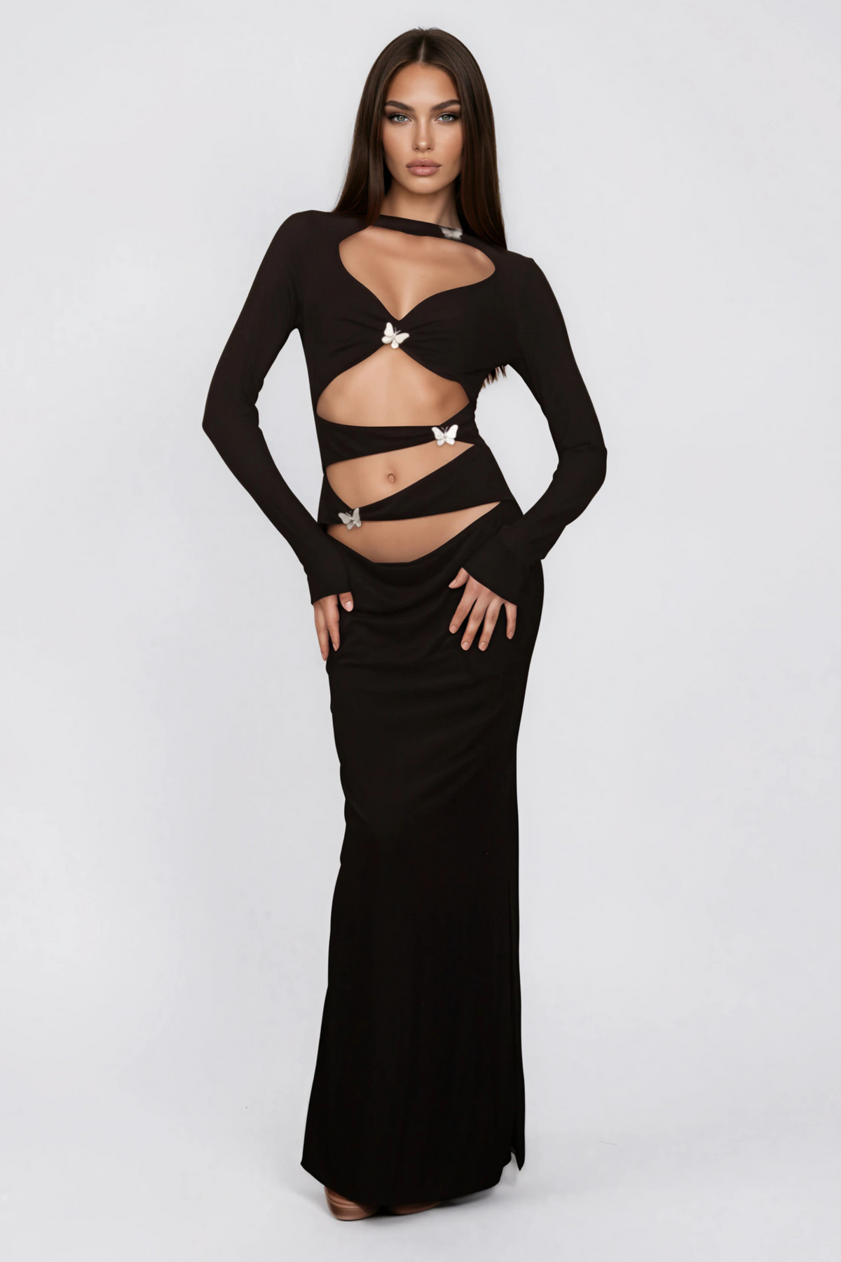 Luxury Range Noir Butterfly Cut-Out Dress NDS-041